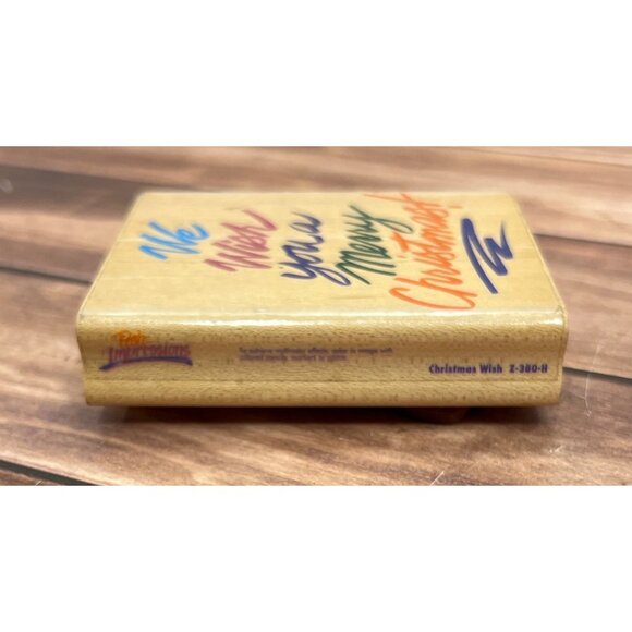 1992 RUBBER STAMPEDE POSH IMPRESSIONS CHRISTMAS WISH Z380H WOOD MOUNTED STAMP - Picture 3 of 4